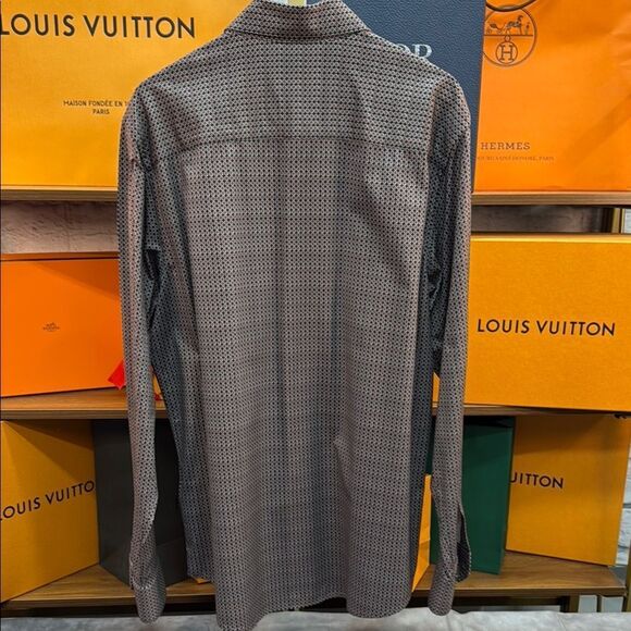 Bugatchi Black and Red Casual Button Down Shirt - Picture 5 of 5